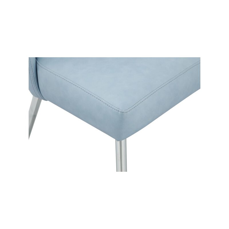 Meridian Furniture Logan Light Blue Vegan Leather Dining Chair, Set of 2