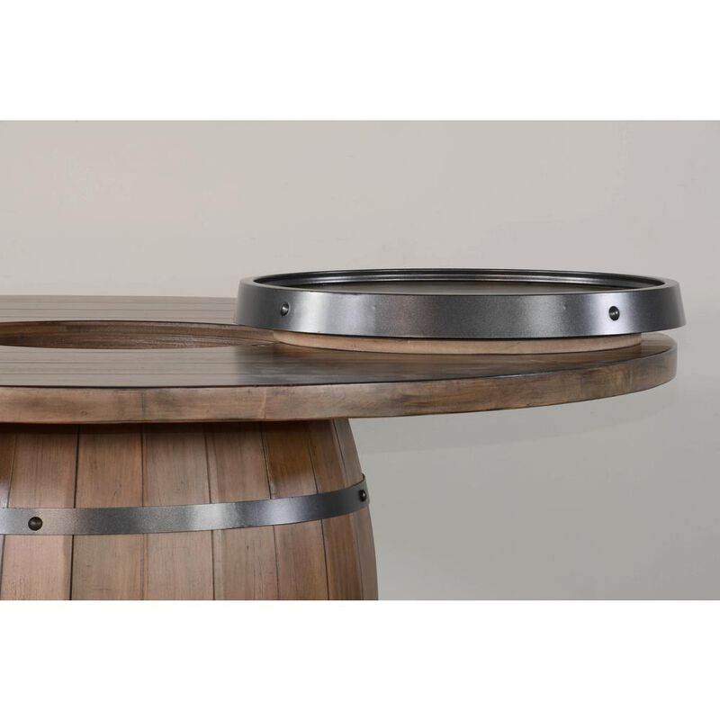 Sunny Designs Round Pub Table with Wine Barrel Base