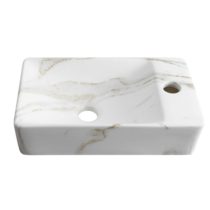 Felix 15 in. W x 8 in. D Modern Wall Mounted Rectangular Ceramic Mini Sink