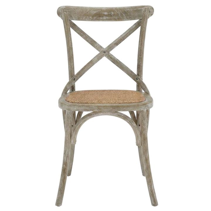 Wood and Rattan Dining Side Chair with Cane Back for Dining Room, Harbor