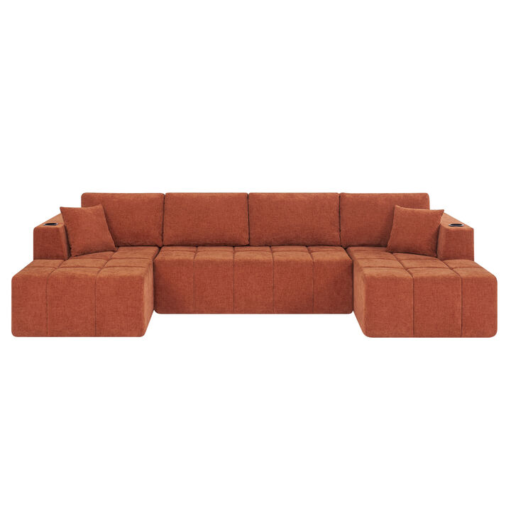 Feslud U-Shaped Chenille Sectional Sofa