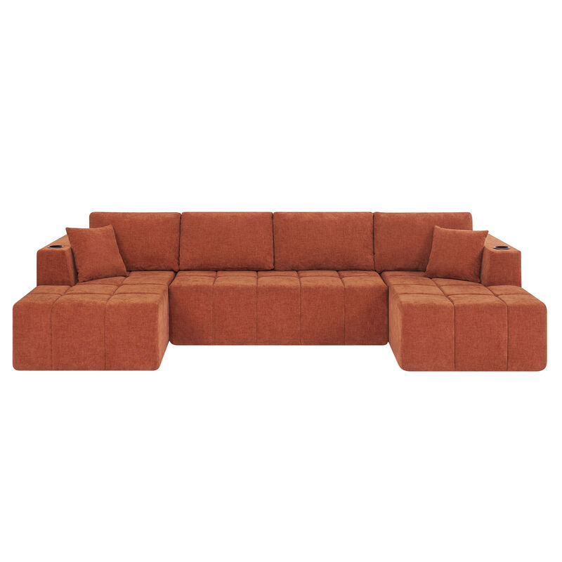 Feslud U-Shaped Chenille Sectional Sofa image number 0