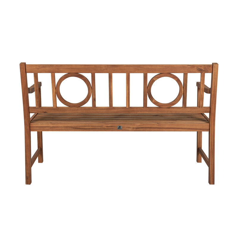 Apollo Circle Back Acacia Wood Outdoor Garden Patio Bench