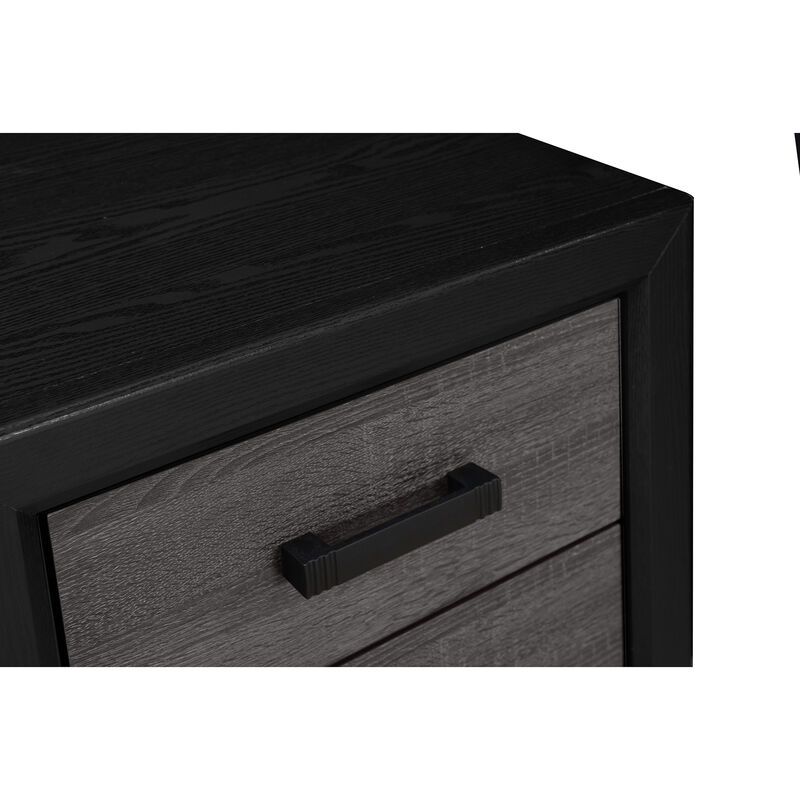 Lisbon Grey Black Modern Bedroom Nightstand image number 2