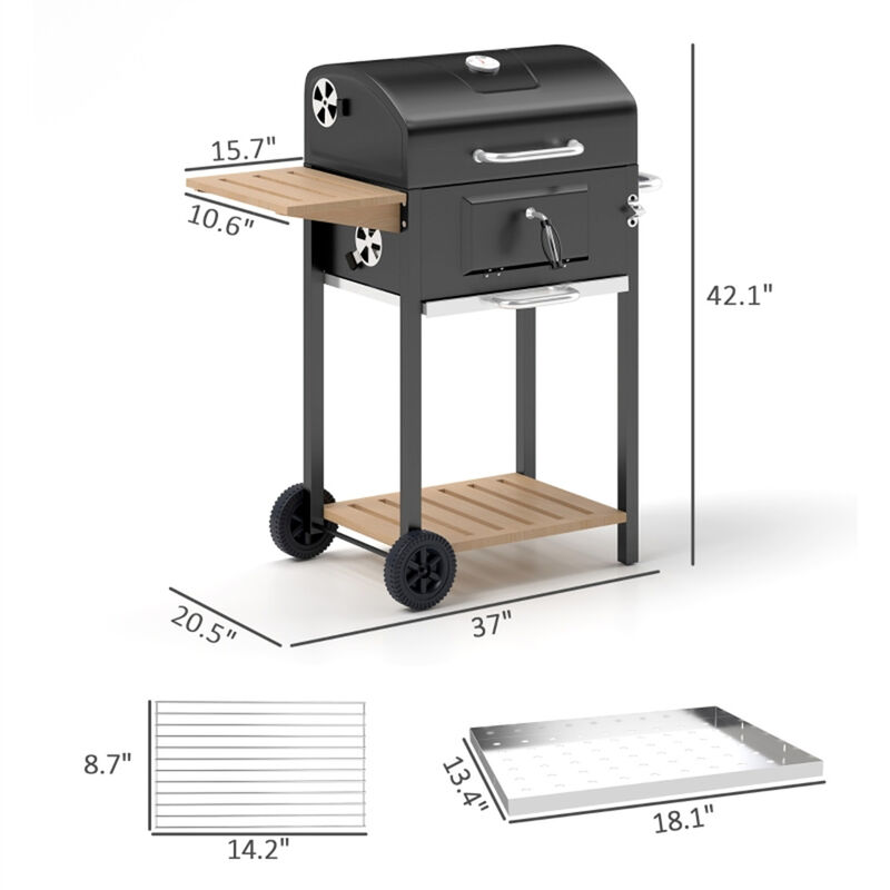 Compact Outdoor Charcoal Grill for Garden, Patio, or Tailgating image number 2