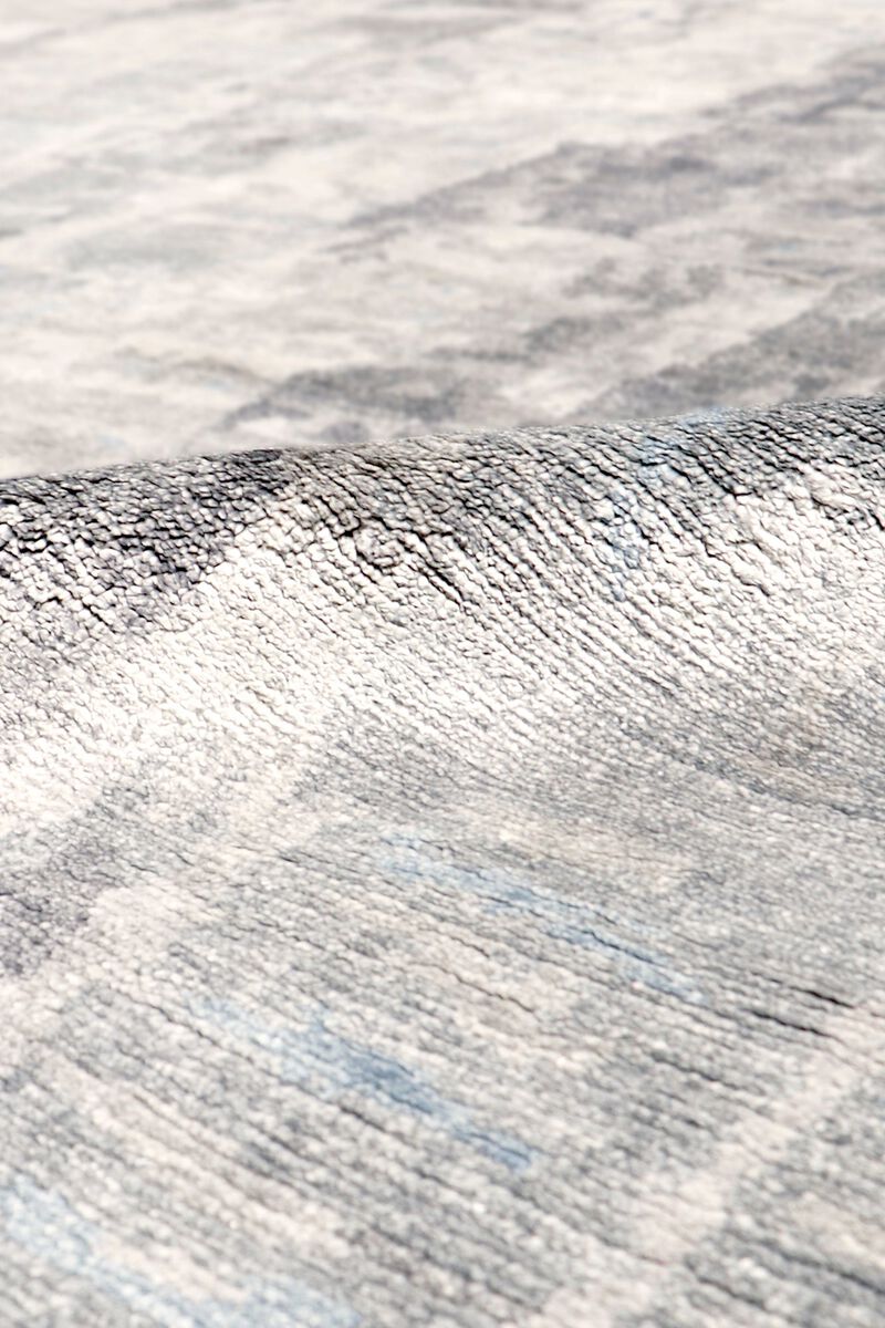 Pasargad Home Modern Hand-Knotted Silk & Wool Area Rug