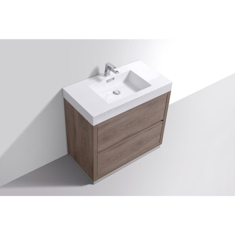 Kubebath Bliss 36 Butternut  Free Standing Modern Bathroom Vanity