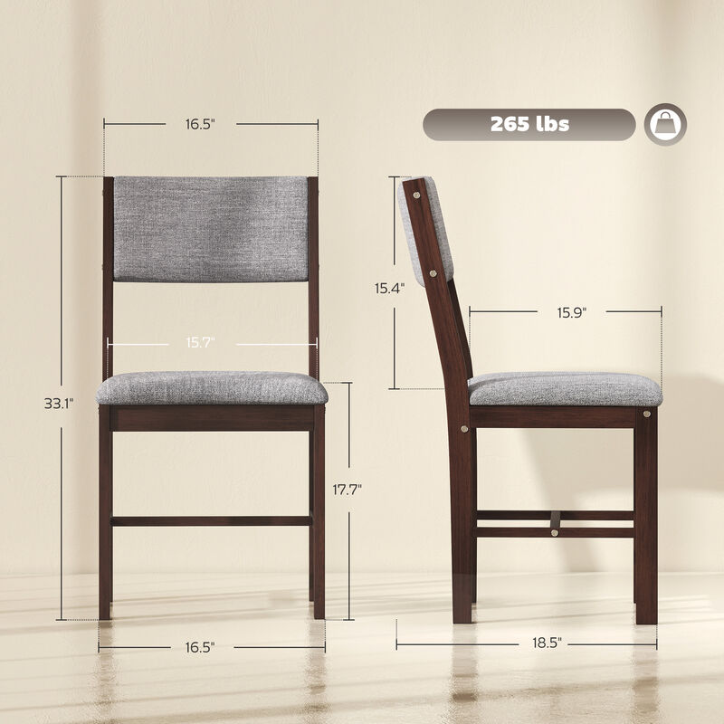 Hivvago Modern Dining Chairs Set of 4 with Linen Fabric image number 2