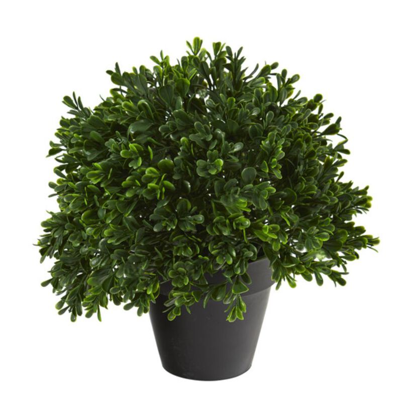 HomPlanti 10" Boxwood Topiary Artificial Plant UV Resistant (Indoor/Outdoor) image number 1