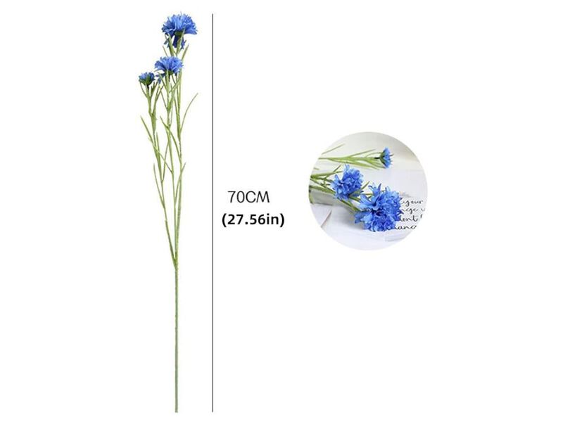 4 Piece Blue Artificial Chrysanthemum Flower Stems Vase Filler image number 2