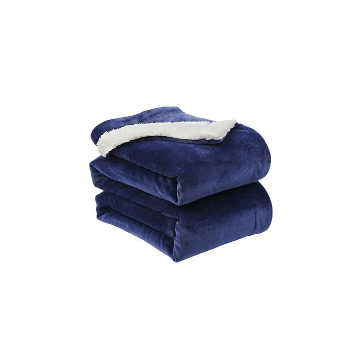 L'baiet Modern Indoor Sherpa Queen Rectangle Blanket 90"x90" 100% Polyester