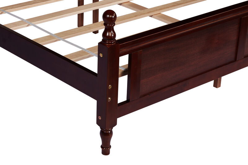 Lepvel Queen Pine wooden Bed image number 4