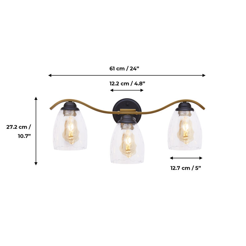 Heidi 3-Light Bathroom Vanity Wall Sconce Light with 3-Stage Touch Dimmer image number 5