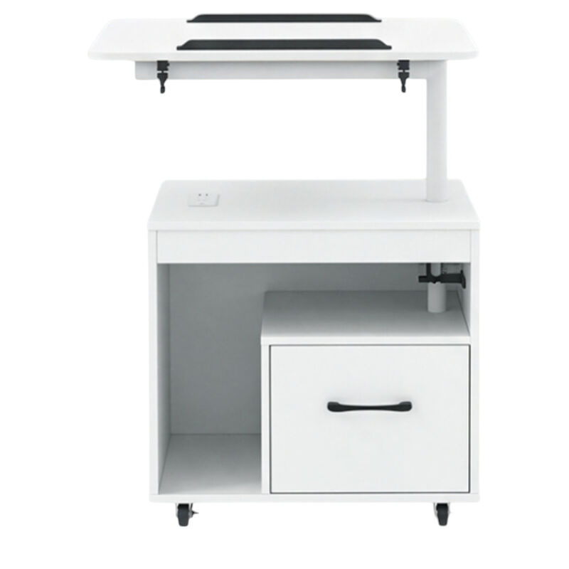 LED Nightstand with Power Outlets and Flip-Top Storage for Bedroom image number 0