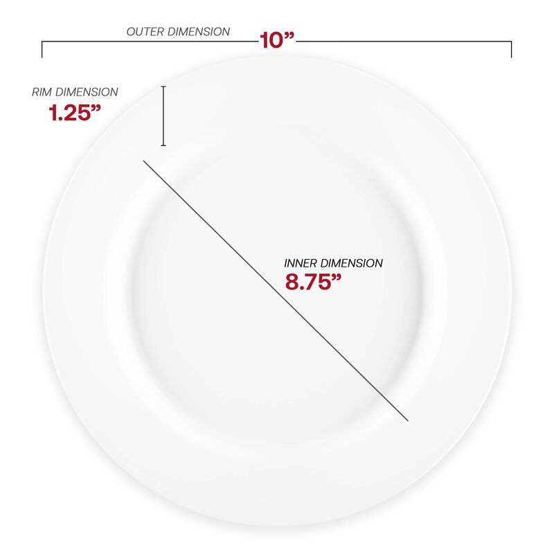10" Matte Milk White Round Plastic Dinner Plates (120 Plates) image number 2