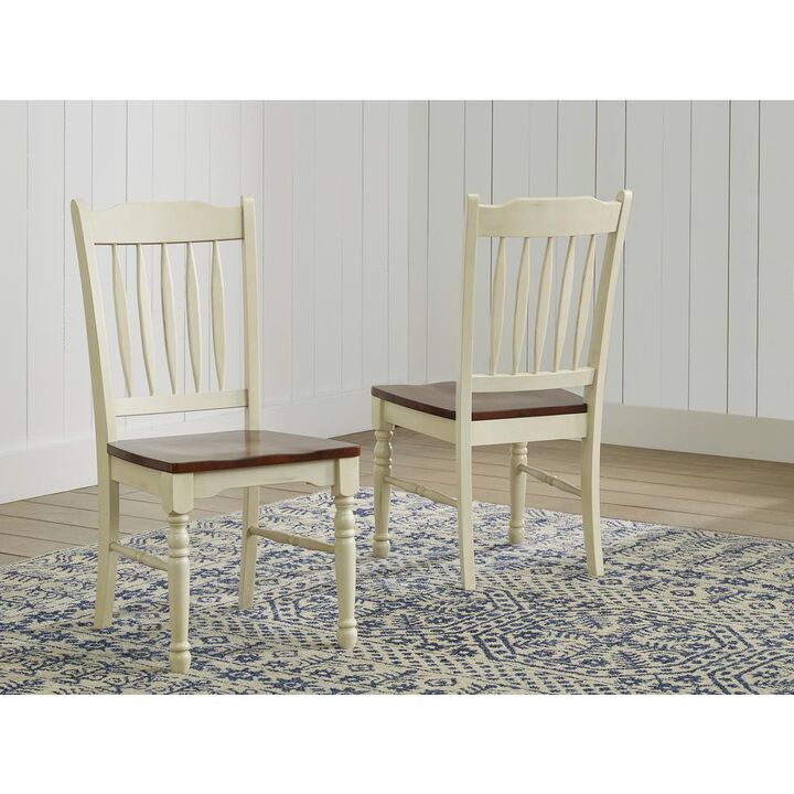 Belen Kox Merlot-Buttermilk Slatback Dining Chair (Set of 2), Belen Kox
