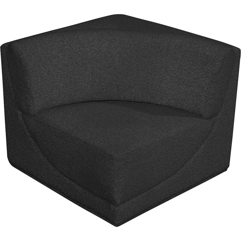 Meridian Furniture Ollie Black Boucle Fabric Corner
