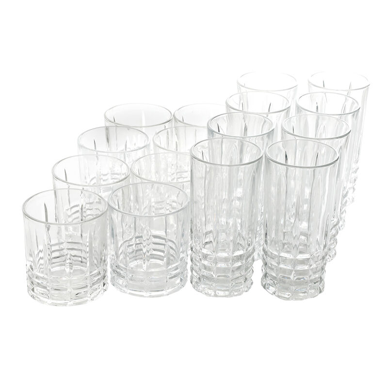 Gibson Home Jewelite 16 Piece Tumbler and Double Old Fashioned Glass Set image number 1