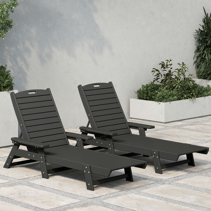 WestinTrends Poly Reclining Chaise Lounge (Set Of 2)