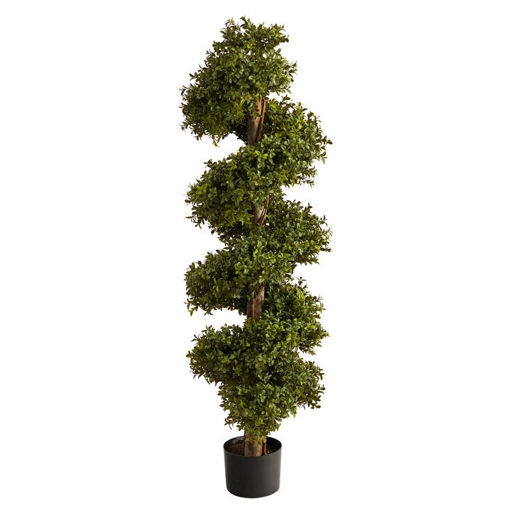 HomPlanti 46 Inches Boxwood Spiral Topiary Artificial Tree
