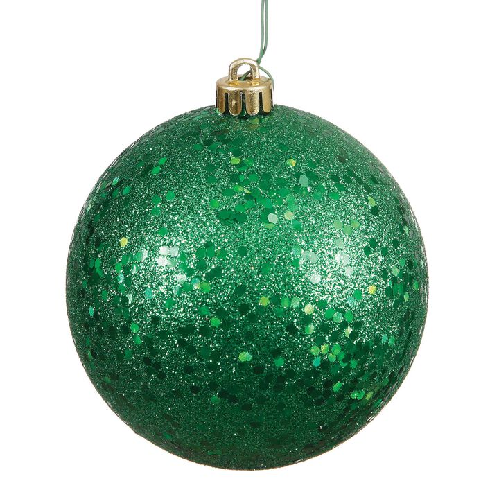 Vickerman 6" Green Sequin Ball Ornament, 4 per Bag