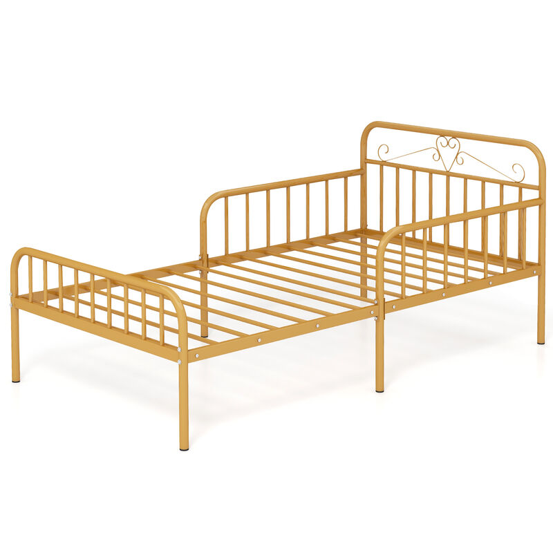 Bed Frame with Headboard and Safety Side Guardrails