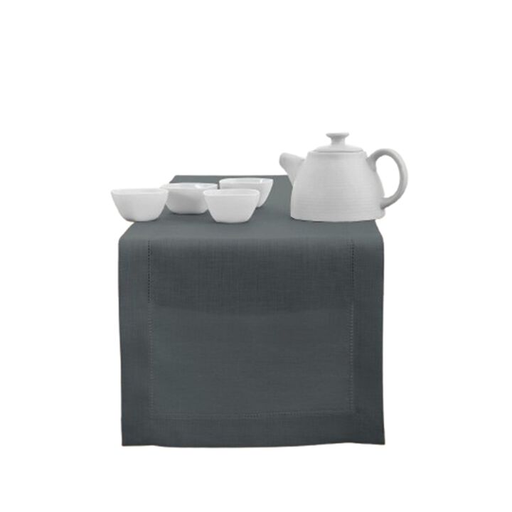 Solino Home 100% Pure Linen Table Runner - Classic Hemstitch