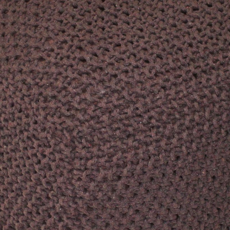 GOODSILO Semi-Rounded Knit Pouf Ottoman Footrest - Soft Cotton Handmade Accent Seating for Living Room Bedroom Decor image number 6