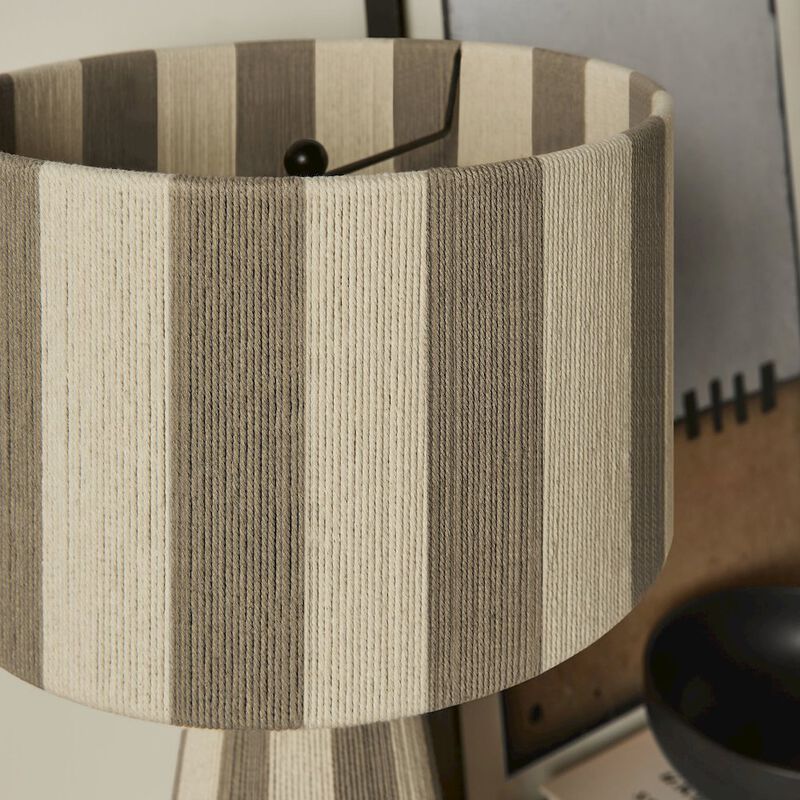 Renae Handwoven Cotton Thread Striped Table Lamp image number 9