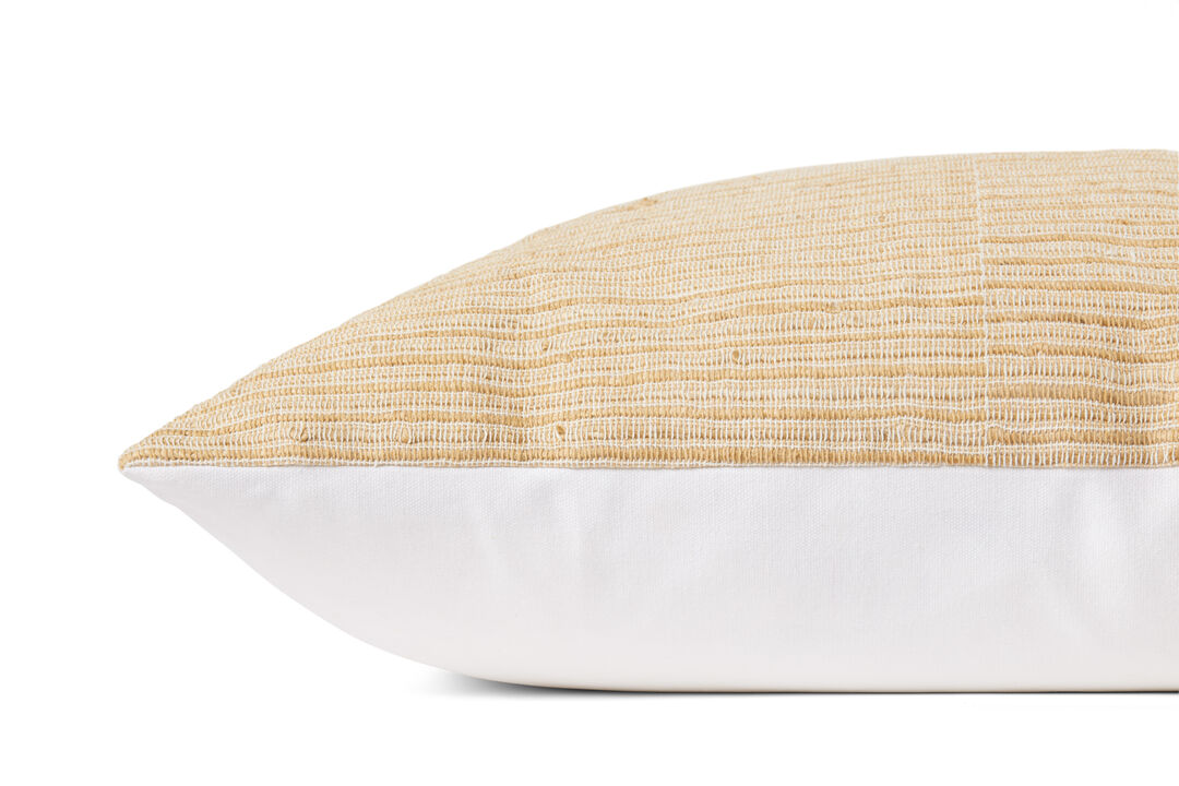 Annette PMH0046 Ivory/Natural 22''x22'' Down Pillow by Magnolia Home by Joanna Gaines x Loloi, Set of Two