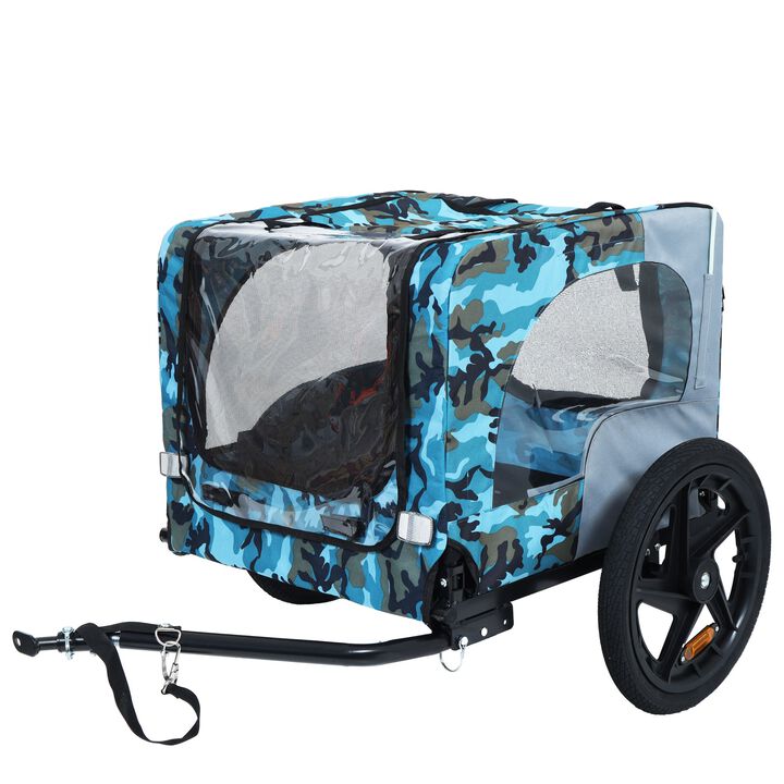 Heavy-Duty Foldable Pet/Cargo Bike Trailer-16" All-Terrain Wheels & Universal Hitch
