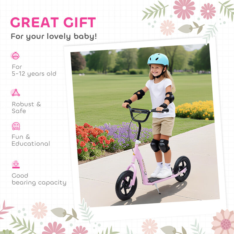 BreeBe Kick Scooter with Adjustable Height Handlebar, Non-slip Footplate, Big Wheels, Rear Brake image number 6