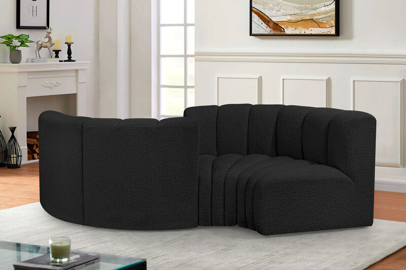 Meridian Furniture Arc Black Boucle Fabric Modular Sofa image number 1