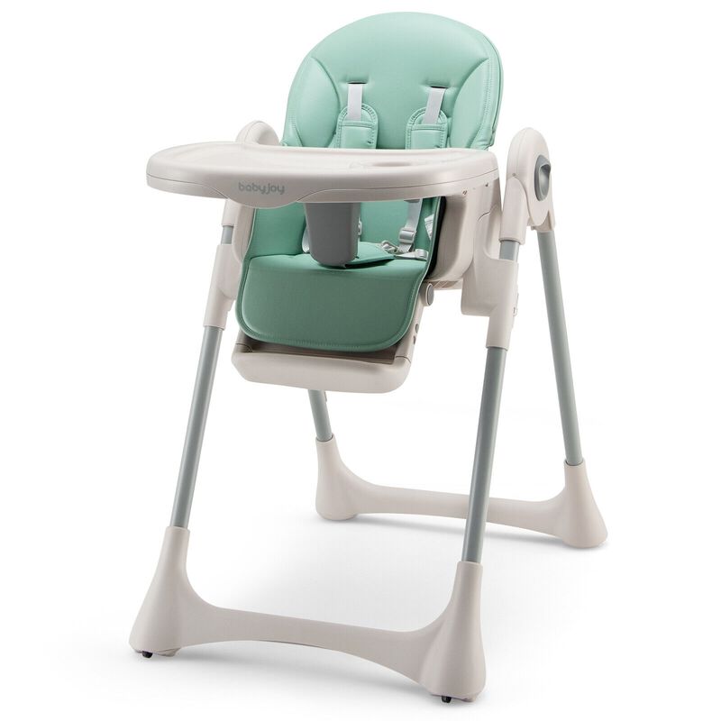Baby Folding High Chair Dining Chair with Adjustable Height and Footrest