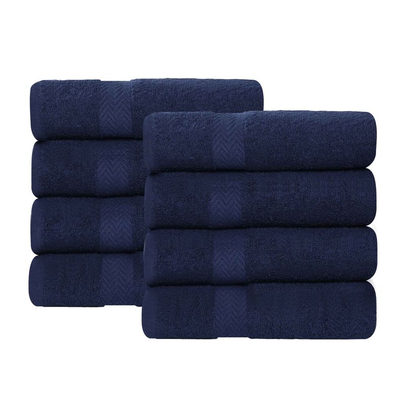 Absorbent Cotton Hand Towel Set of 8 for Bathroom, Spa and Kitchen Use image number 0
