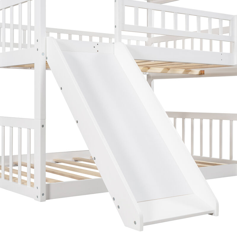 Merax Triple Bunk Bed with Guardrails