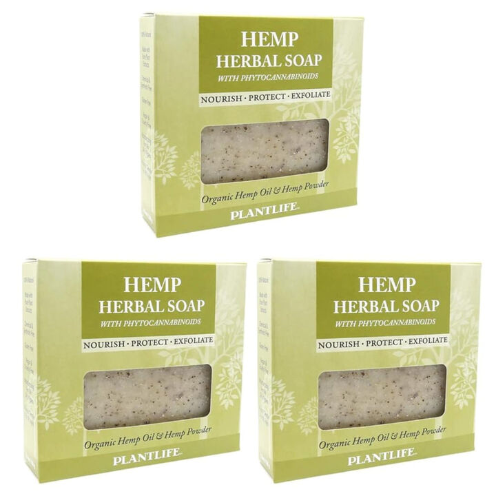 PLANTLIFE BAR SOAP VEGAN HEMP 3 PACK