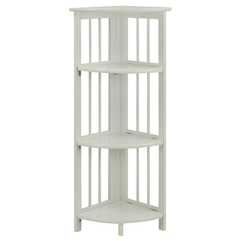 Casual Home 4-Shelves Corner Folding Bookcase, White