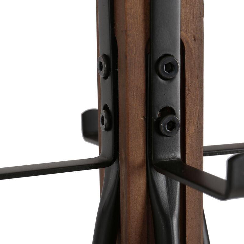 GOODSILO Freestanding Reclaimed Wood and Metal Coat Rack with 8 Hooks Sturdy Entryway Storage Organizer for Bedroom, Living Room, Hallway Home Use image number 5