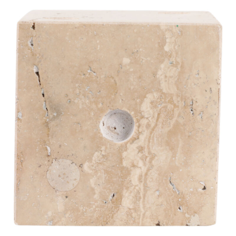 4" Travertine Dice, Tan image number 3