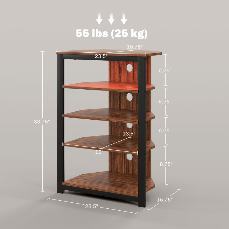 Hivvago Entertainment Center with LED Lighting and Storage image number 2
