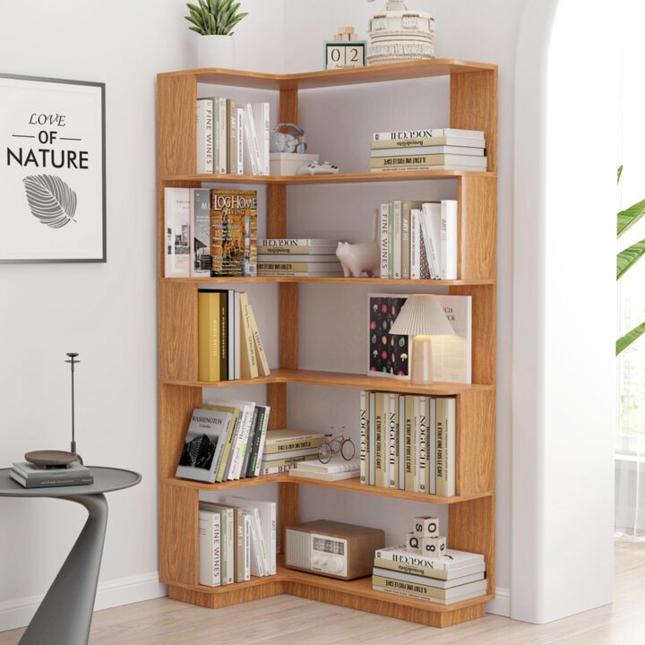 Pupdur L-Shaped Corner Bookshelf
