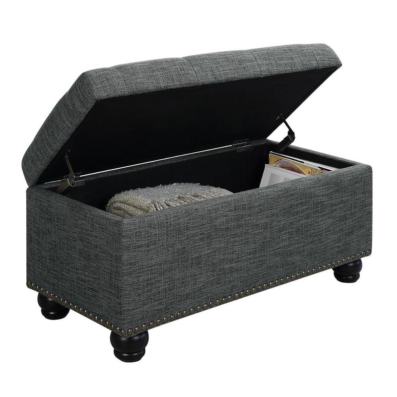 Convenience Concepts Designs4Comfort 7th Avenue Storage Ottoman, Gray