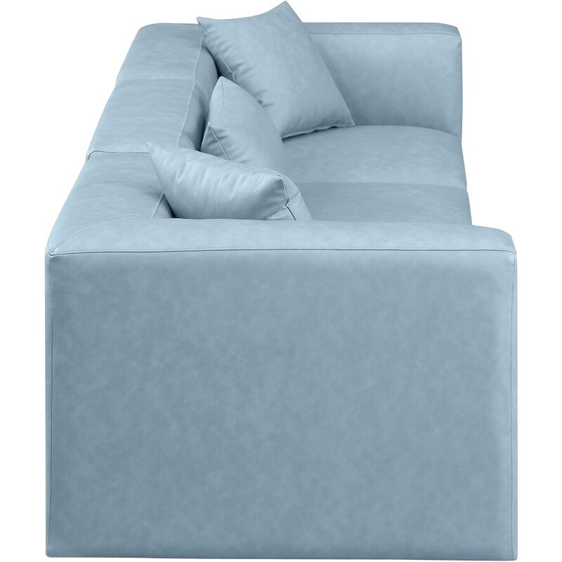 Meridian Furniture Cube Light Blue Vegan Leather Modular Sofa