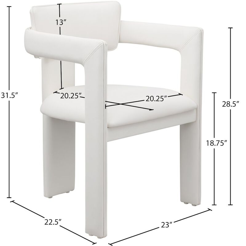 Meridian Furniture Brenda Cream Vegan Leather Dining Chair, Set of 2