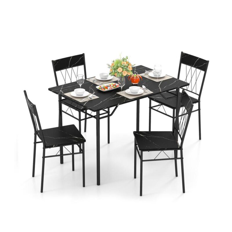 Hivvago 5-Piece Dining Table Set for 4 with Kitchen Table and 4 Dining Chairs
