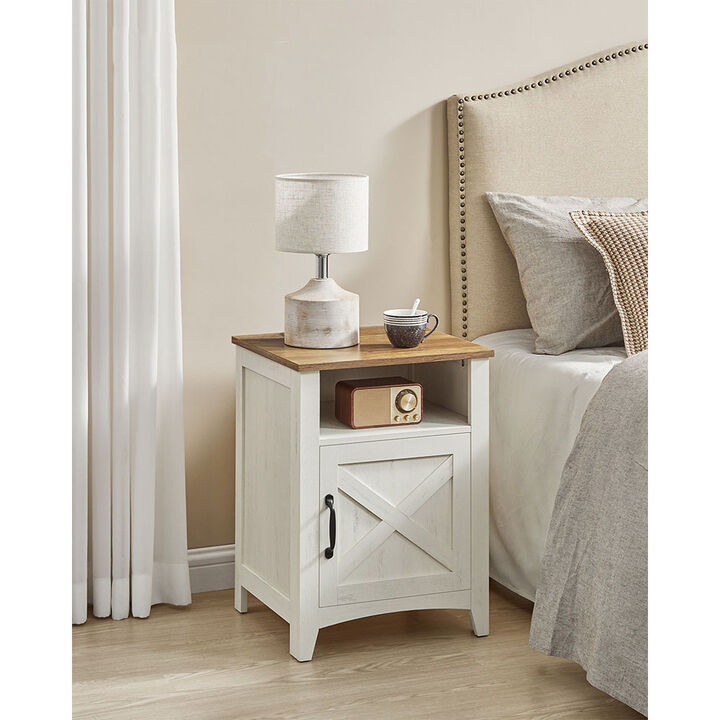 Nightstand with Cabinet and Storage Compartment for Organized Bedroom