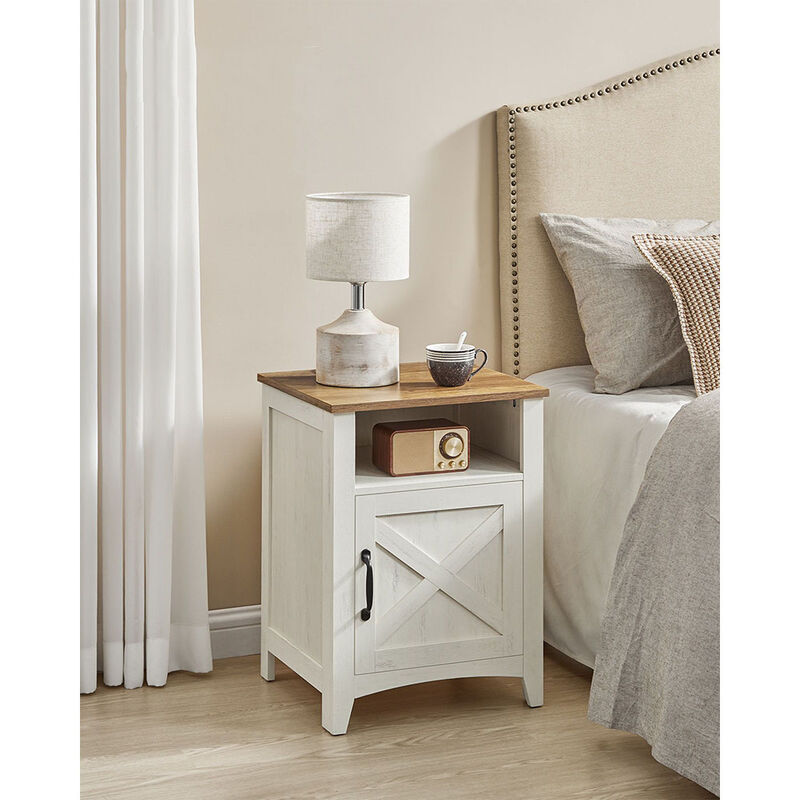 Nightstand with Cabinet and Storage Compartment for Organized Bedroom