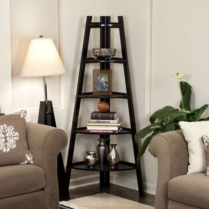 Five Tier Corner Ladder Display Bookshelf
