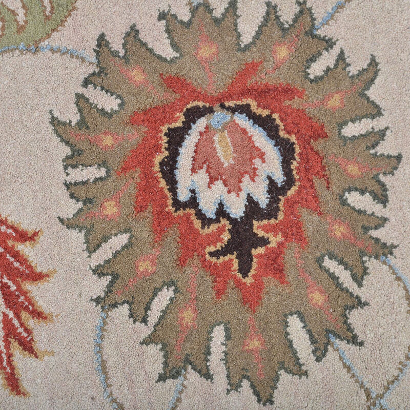 RUGSOTIC CARPETS HAND TUFTED WOOL ECO-FRIENDLY AREA RUGS - Beige & Red, Classic Oriental Traditional  Design, High Pile Thick Handmade Anti Skid Area Rugs (K00106) image number 3